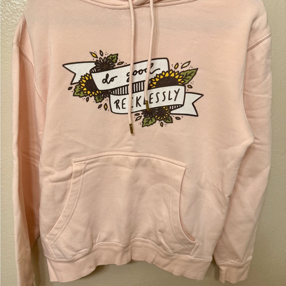 Lane 7 Do Good Recklessly Pink Hoodie Rare Discontinued.  Sz S Y2K Gen Z